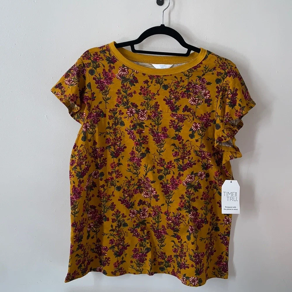 Time and Tru Flutter Sleeve Top (NWT) #7 - Picture 1 of 7